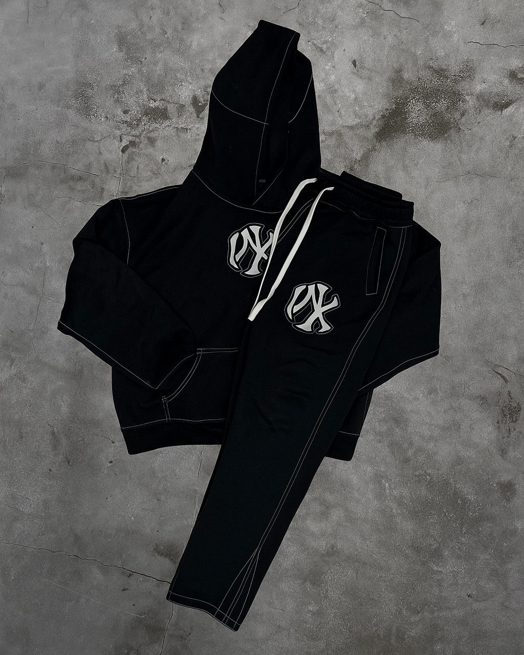stitched tracksuit (blk)